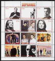 Amurskaja Republic 2001 The Sopranos (TV Gangsters) perf sheetlet containing 12 values unmounted mint