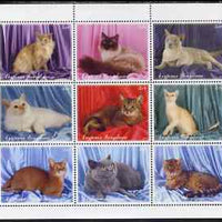 Amurskaja Republic 2000 Domestic Cats perf sheetlet containing 9 values unmounted mint