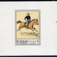 Sharjah 1968 American Artists imperf sheetlet containing 60 Dh value (Frederick Remington) unmounted mint as Mi 452