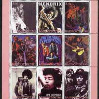 Bashkortostan 2000 Jimi Hendrix perf sheetlet containing 9 values unmounted mint