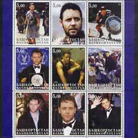 Bashkortostan 2001 Russell Crowe perf sheetlet containing set of 9 values unmounted mint
