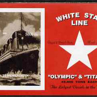 Turkmenistan 2000 Titanic rouletted souvenir sheet #1 (white Star Line) unmounted mint