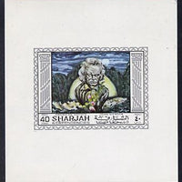 Sharjah 1968 American Artists imperf sheetlet containing 40 Dh value (John Wenger) unmounted mint as Mi 450