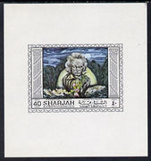 Sharjah 1968 American Artists imperf sheetlet containing 40 Dh value (John Wenger) unmounted mint as Mi 450