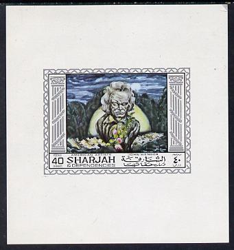 Sharjah 1968 American Artists imperf sheetlet containing 40 Dh value (John Wenger) unmounted mint as Mi 450