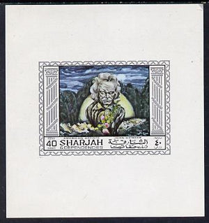 Sharjah 1968 American Artists imperf sheetlet containing 40 Dh value (John Wenger) unmounted mint as Mi 450