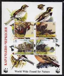 Karachaevo-Cherkesia Republic 1998 WWF imperf sheetlet containing set of 4 values unmounted mint