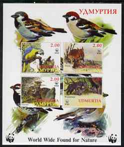 Udmurtia Republic 1998 WWF imperf sheetlet containing set of 4 values unmounted mint