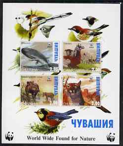 Chuvashia Republic 1998 WWF imperf sheetlet containing set of 4 values unmounted mint