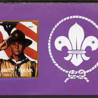 Touva 2000 Scouts (saluting with flag by Norman Rockwell) rouletted m/sheet unmounted mint
