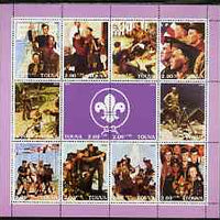 Touva 2000 Scout Paintings by Norman Rockwell perf sheetlet containing 12 values unmounted mint