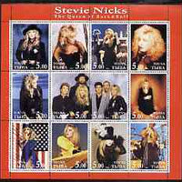 Touva 2002 Stevie Nicks, the Queen of Rock 'n' Roll perf sheetlet containing 12 values unmounted mint