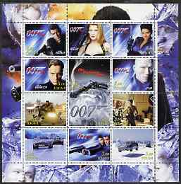 Touva 2003 James Bond - Die Another Day perf sheetlet containing 12 values unmounted mint