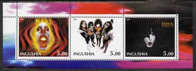 Ingushetia Republic 2001 Kiss perf sheetlet containing 3 values unmounted mint