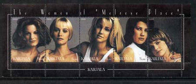 Karjala Republic 1999 The Women of Melrose Place (TV Series) perf sheetlet containing 5 values unmounted mint