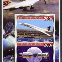 Djibouti 2006 Concorde & Apollo-Soyuz perf sheetlet containing 2 values unmounted mint