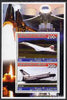 Djibouti 2006 Concorde & Space Shuttle perf sheetlet containing 2 values unmounted mint