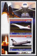 Djibouti 2006 Concorde & Space Shuttle perf sheetlet containing 2 values unmounted mint