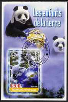 Central African Republic 2005 Young Animals of the World #1 (Bears) perf souvenir sheet containing 1 value with Scout logo, fine cto used
