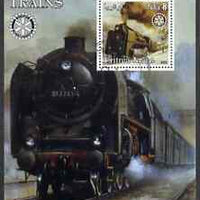 Eritrea 2002 Steam Locos #02 perf m/sheet with Rotary Logo fine cto used