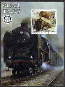 Eritrea 2002 Steam Locos #02 perf m/sheet with Rotary Logo fine cto used