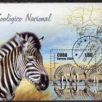 Cuba 2005 National Zoo perf m/sheet (Zebra) fine cto used SG MS4861