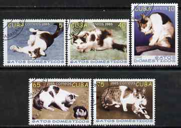 Cuba 2005 Domestic Cats perf set of 5 fine cto used