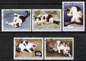 Cuba 2005 Domestic Cats perf set of 5 fine cto used