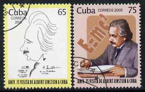 Cuba 2005 Albert Einstein perf set of 2 fine cto used