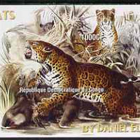 Congo 2005 Wild Cats by Daniel Elliot imperf m/sheet unmounted mint