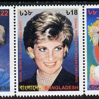 Bangladesh 1998 Princess Diana Commemoration unmounted mint strip of 3