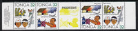 Tonga 1991 Accident Prevention 32s se-tenant bi-lingual strip of 4 incl corrected inscription unmounted mint, SG 1117a & 1119b