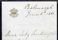 Great Britain 1886 Handwritten letter from PRINCESS BEATRICE on monogrammed note-paper sent from Balmoral with matching envelope with flap missing.,Letter sent on behalf of the Queen requests Lady Southampton to find out about a n……Details Below