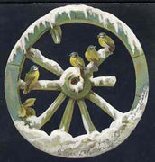 Great Britain 1890 Wheel-shaped New Year Greeting card from PRINCESS BEATRICE to Lady Southampton plus original envelope with embossed Osborne monogram.,Cover bears the scarce Portsmouth Sorting Carriage cds used on mail from Osbo……Details Below