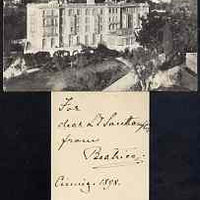 Great Britain 1898 Easter card from PRINCESS BEATRICE to Lady Southampton sent from Cimiez, one of the Queen's favourite resorts in France. Plus later ppc of the Grand Hotel at Cimiez where the Royal Family stayed.,(Lady Ismay Sou……Details Below