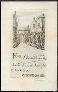 Great Britain 1915 Carisbrooke Castle Christmas card from PRINCESS BEATRICE to Lady Southampton inscribed '(From) Beatrice with kind thoughts and wishes', Carisbrooke was the Princess's residence since the sale of Osborne Cottage ……Details Below