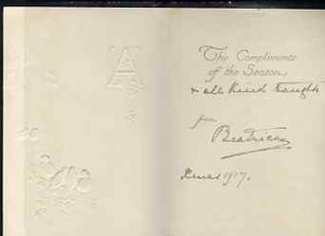 Great Britain 1917 Robins Christmas card from PRINCESS BEATRICE (from the Lady Southampton estate) inscribed '... & all kind thoughts (from) Beatrice Xmas 1917'.,(Lady Ismay Southampton was Lady-in-Waiting to Queen Victoria from 1……Details Below