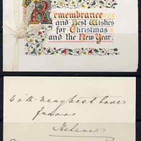 Great Britain 1914 Christmas card, enclosed letter with Crowned HELENA monogram plus original envelope (stamp removed) addressed to Lady Southampton from PRINCESS HELENA (Princess Christian of Schleswig-Holstein, Queen Victoria's ……Details Below