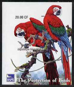 Congo 2003 Royal Society for Protection of Birds imperf m/sheet (Parrots) unmounted mint