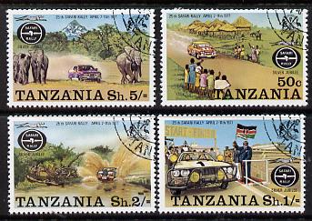 Tanzania 1977 Safari Rally complete set of 4 fine cds used, SG 202-5*