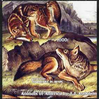 Benin 2003 Animals of America imperf m/sheet (Wolves by John Audubon) unmounted mint
