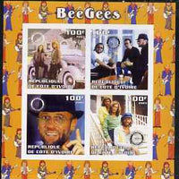 Ivory Coast 2003 The Bee Gees imperf sheetlet containing set of 4 values each with Rotary International Logo unmounted mint