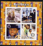 Ivory Coast 2003 The Bee Gees imperf sheetlet containing set of 4 values each with Rotary International Logo unmounted mint