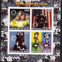 Benin 2003 The Beatles imperf sheetlet containing set of 4 values each with Rotary International Logo unmounted mint