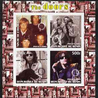 Benin 2003 The Doors (pop group) #2 imperf sheetlet containing set of 4 values each with Rotary International Logo unmounted mint