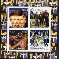 Eritrea 2003 Queen (pop group) #1 imperf sheetlet containing set of 4 values each with Rotary International Logo unmounted mint