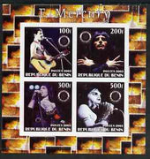 Benin 2003 Freddie Mercury (Queen pop group) imperf sheetlet containing set of 4 values each with Rotary International Logo unmounted mint