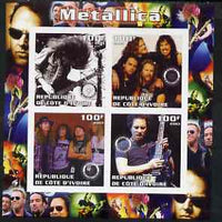 Ivory Coast 2003 Metallica imperf sheetlet containing set of 4 values each with Rotary International Logo unmounted mint