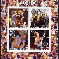 Benin 2003 AC/DC imperf sheetlet containing set of 4 values each with Rotary International Logo unmounted mint