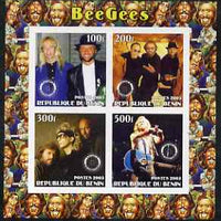 Benin 2003 The Bee Gees imperf sheetlet containing set of 4 values each with Rotary International Logo unmounted mint